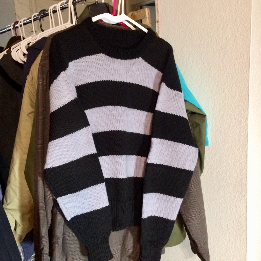 Handmade striped sweater szM, hot topic goth style